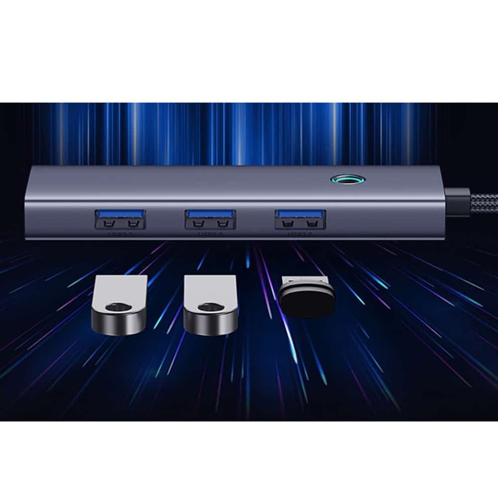 Baseus Hub Type-C σε 4x USB3.0 - Space Grey 4