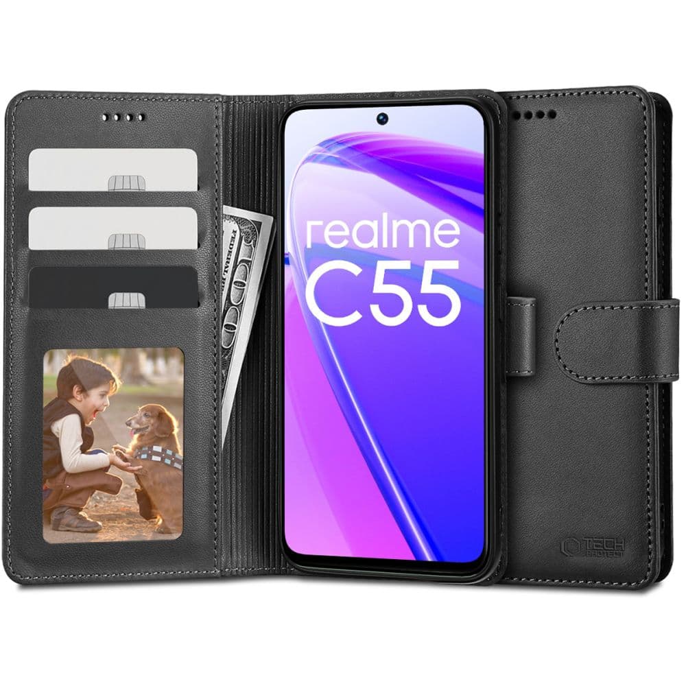 Tech-Protect πορτοφόλι Realme C55 μαύρο