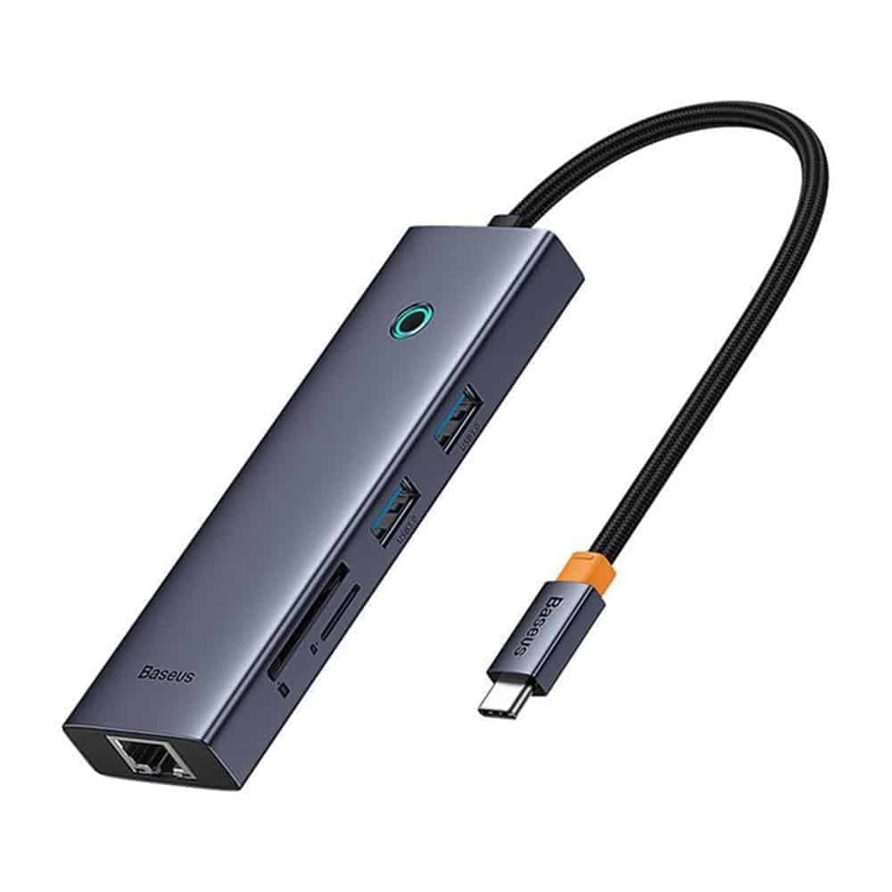 Baseus UltraJoy Hub Type-C σε HDMI, 2x USB, Type-C, RJ45, SD, TF - Γκρι διαστημικό 3