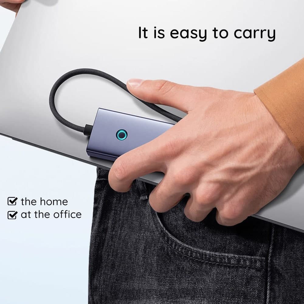 Baseus UltraJoy Hub Type-C σε HDMI, 2x USB, Type-C, RJ45, SD, TF - Γκρι διαστημικό 5