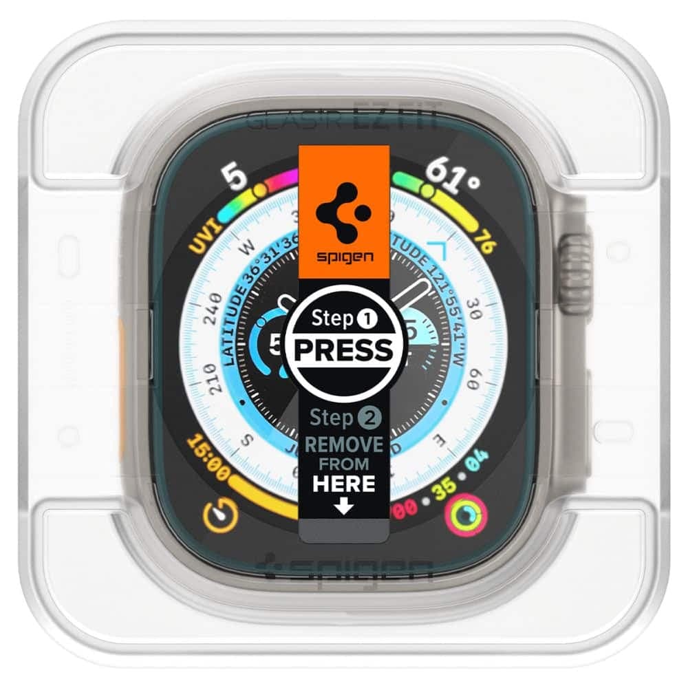 Spigen Θήκη για Apple Watch Ultra / Ultra 2 (σετ 2) - Glas.TR EZ FIT - Διαφανής 5