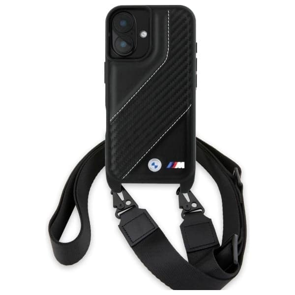 BMW M Edition Carbon Stripe & Strap - θήκη για Apple iPhone 16 Plus - Μαύρο 2