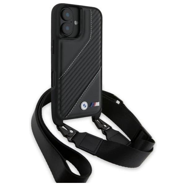 BMW M Edition Carbon Stripe & Strap - θήκη για Apple iPhone 16 Plus - Μαύρο 3