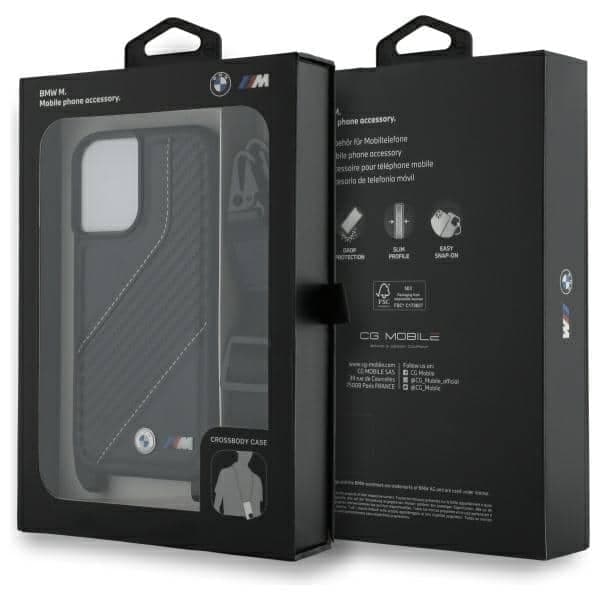 BMW M Edition Carbon Stripe & Strap - θήκη για Apple iPhone 16 Plus - Μαύρο 7