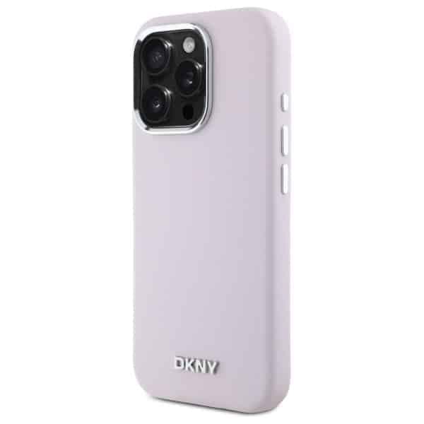 DKNY Liquid Silicone Small Metal Logo MagSafe - θήκη για Apple iPhone 16 Pro - Ροζ 2