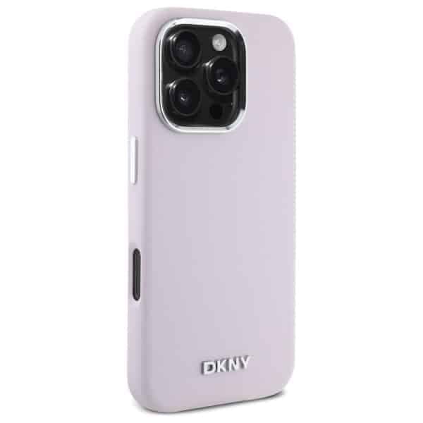 DKNY Liquid Silicone Small Metal Logo MagSafe - θήκη για Apple iPhone 16 Pro - Ροζ 4