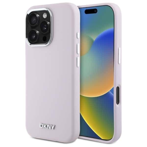 DKNY Liquid Silicone Small Metal Logo MagSafe - θήκη για Apple iPhone 16 Pro Max - Ροζ