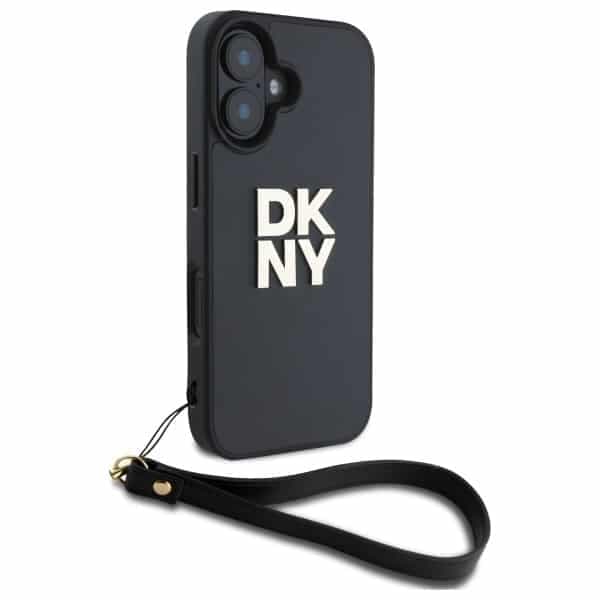 DKNY Wrist Strap Stock Logo - θήκη για Apple iPhone 16 - Μαύρο 3