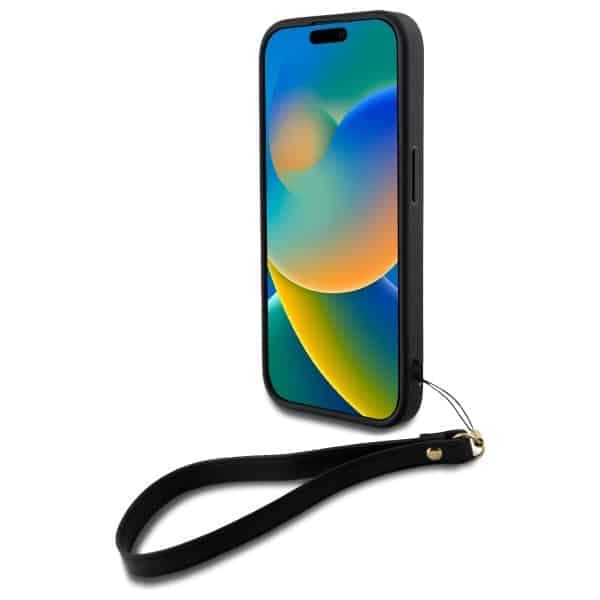 DKNY Wrist Strap Stock Logo - θήκη για Apple iPhone 16 - Μαύρο 4