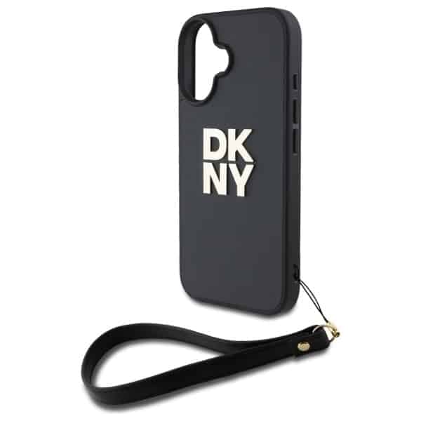 DKNY Wrist Strap Stock Logo - θήκη για Apple iPhone 16 - Μαύρο 5