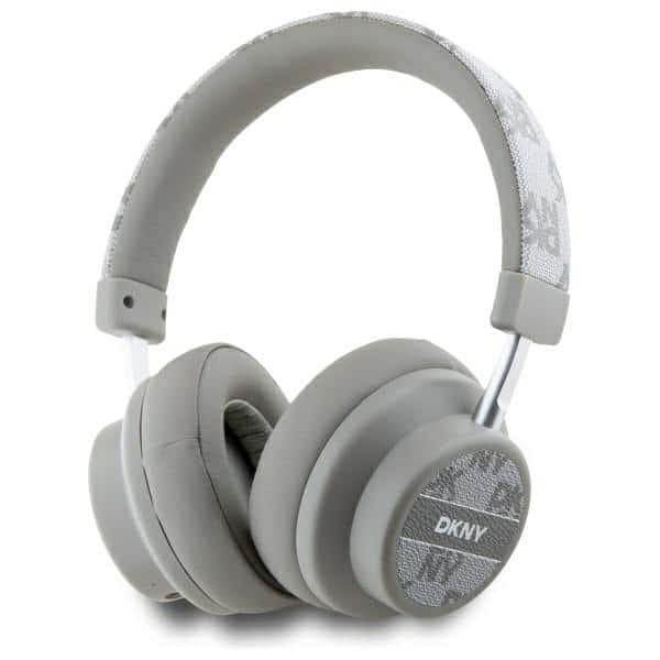 DKNY ασύρματα ακουστικά Bluetooth με καρό σχέδιο σε μπεζ χρώμα