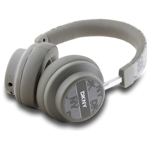 DKNY ασύρματα ακουστικά Bluetooth με καρό σχέδιο σε μπεζ χρώμα 2