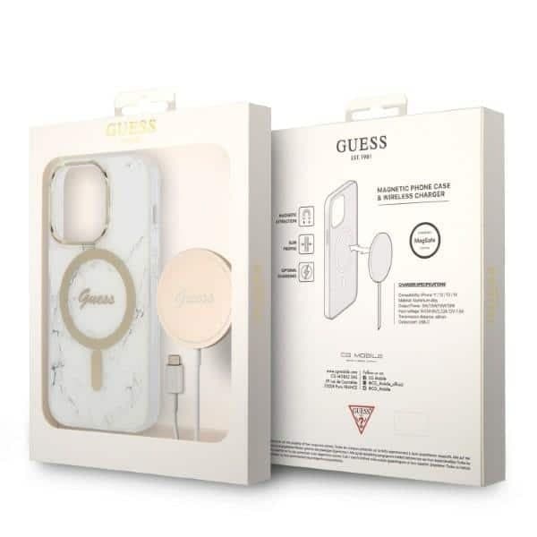 Guess Marble Collection - θήκη για Apple iPhone 14 Pro - Λευκό 10