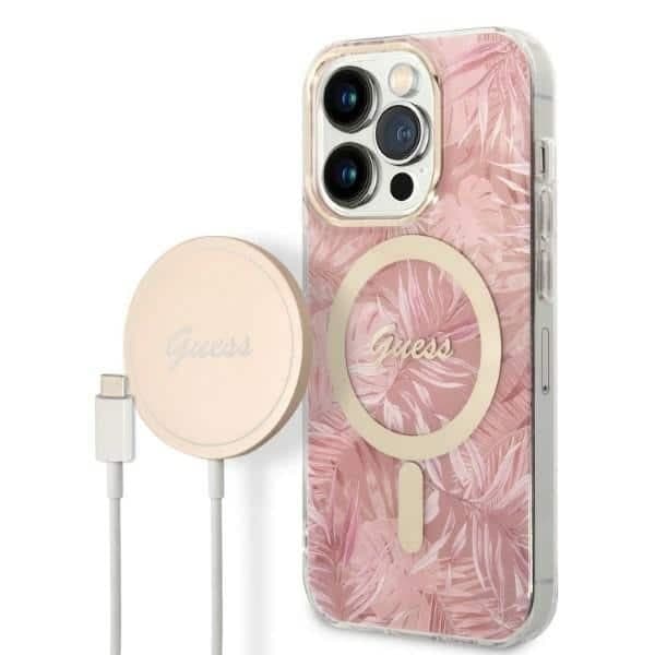 Guess Jungle - θήκη για Apple iPhone 14 Pro - Ροζ
