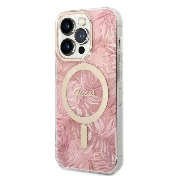 Guess Jungle - θήκη για Apple iPhone 14 Pro - Ροζ 2