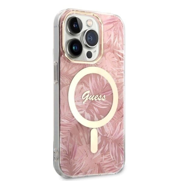 Guess Jungle - θήκη για Apple iPhone 14 Pro - Ροζ 4