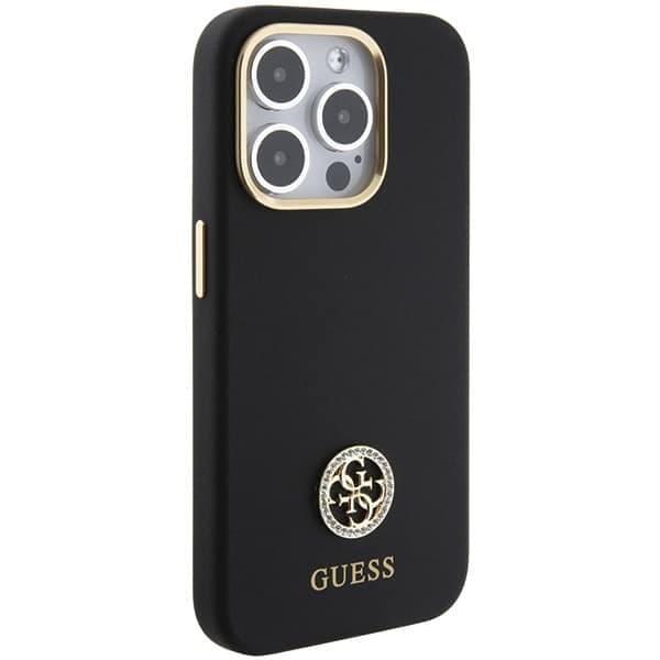 Guess Silicone Logo Strass - θήκη για Apple iPhone 15 Pro - Μαύρο 4