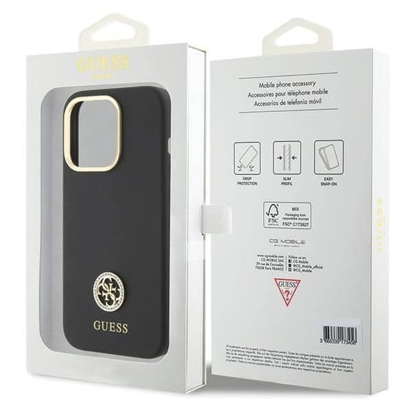 Guess Silicone Logo Strass - θήκη για Apple iPhone 15 Pro - Μαύρο 8