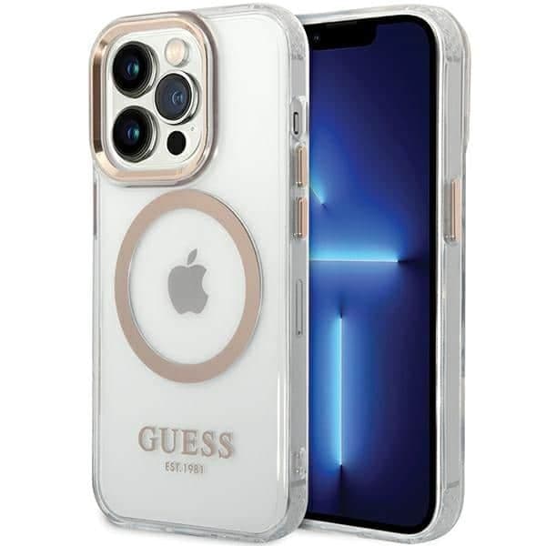 Guess Metal Outline MagSafe - θήκη για Apple iPhone 15 Pro Max - Χρυσό