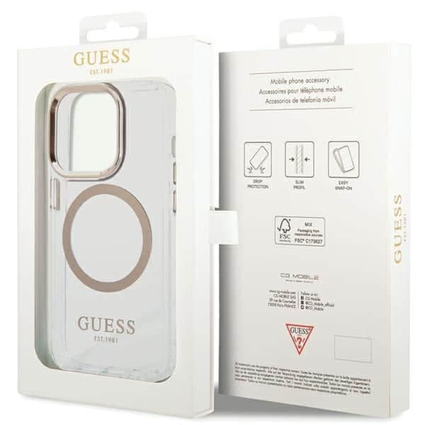 Guess Metal Outline MagSafe - θήκη για Apple iPhone 15 Pro Max - Χρυσό 8