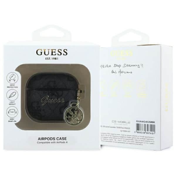 Guess GUA4G4GSMK AirPods 4 cover          μαύρο/black 4G Charm Collection 3