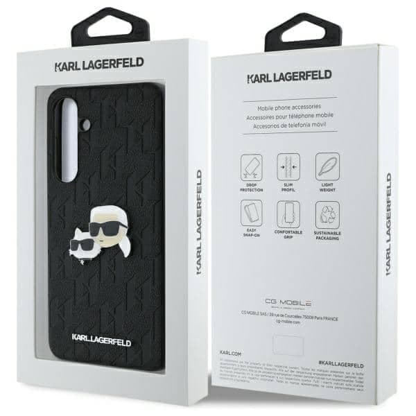 Karl Lagerfeld Monogram Karl&Chaoupette Head Pin - θήκη για Samsung Galaxy S24 FE S721 - Μαύρο 8