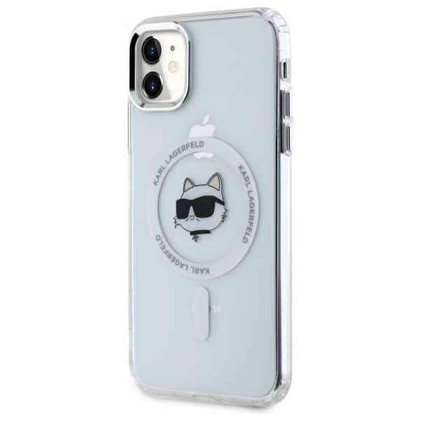 Karl Lagerfeld IML Metal Karl&Choupette Head MagSafe - θήκη για Apple iPhone 11 / XR - Λευκό 2
