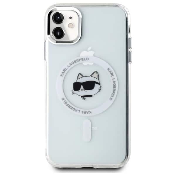 Karl Lagerfeld IML Metal Karl&Choupette Head MagSafe - θήκη για Apple iPhone 11 / XR - Λευκό 3