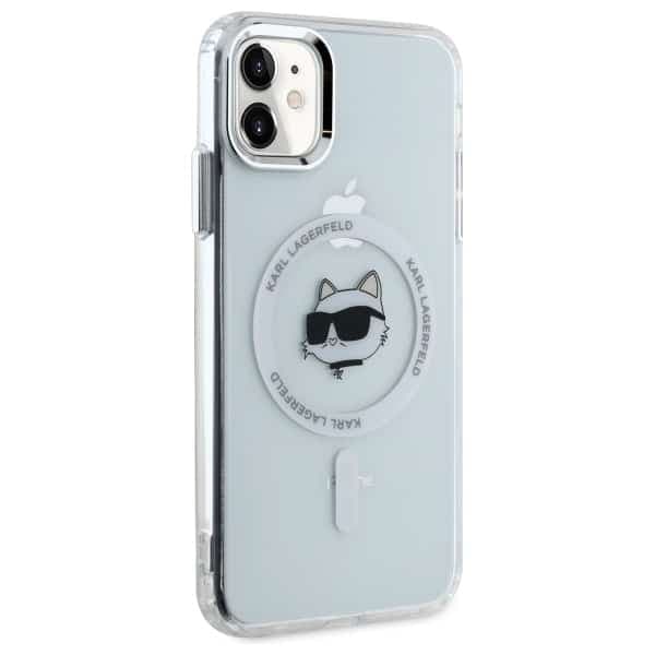 Karl Lagerfeld IML Metal Karl&Choupette Head MagSafe - θήκη για Apple iPhone 11 / XR - Λευκό 4
