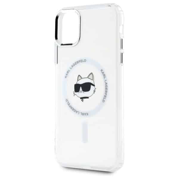 Karl Lagerfeld IML Metal Karl&Choupette Head MagSafe - θήκη για Apple iPhone 11 / XR - Λευκό 6