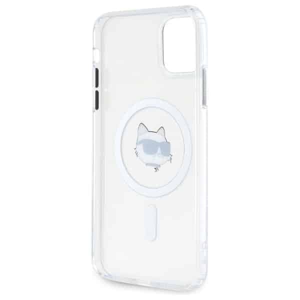 Karl Lagerfeld IML Metal Karl&Choupette Head MagSafe - θήκη για Apple iPhone 11 / XR - Λευκό 7