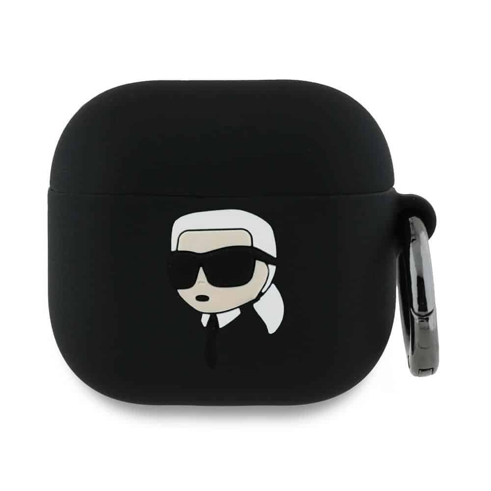 Karl Lagerfeld KLA4RUNIKK AirPods 4 θήκη σιλικόνης Karl Head 3D μαύρη/black