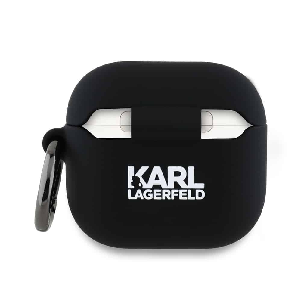 Karl Lagerfeld KLA4RUNKCHK AirPods 4 θήκη σιλικόνης Karl&Chaupette 3D μαύρη/black 2