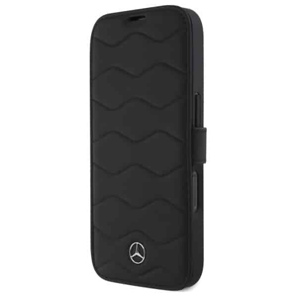 Mercedes Bookcase MB Waves Leather - θήκη για Apple iPhone 16 Pro Max - Μαύρο 2