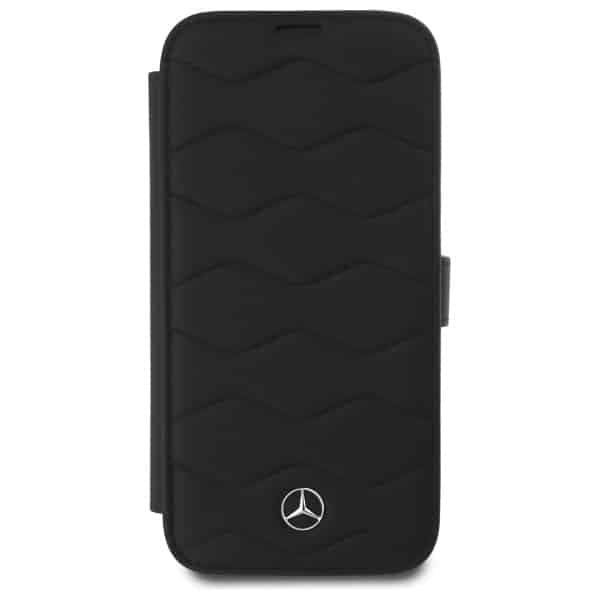 Mercedes Bookcase MB Waves Leather - θήκη για Apple iPhone 16 Pro Max - Μαύρο 3