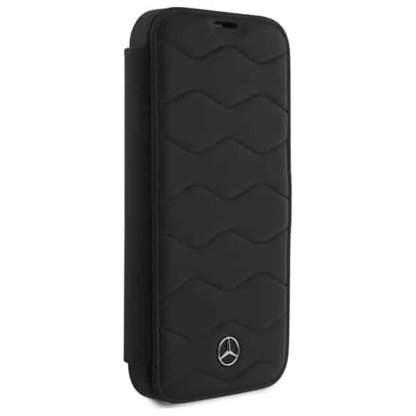Mercedes Bookcase MB Waves Leather - θήκη για Apple iPhone 16 Pro Max - Μαύρο 4