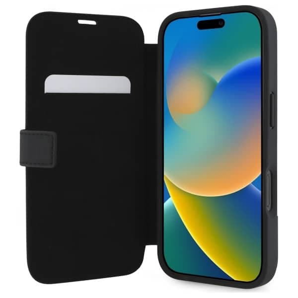 Mercedes Bookcase MB Waves Leather - θήκη για Apple iPhone 16 Pro Max - Μαύρο 5