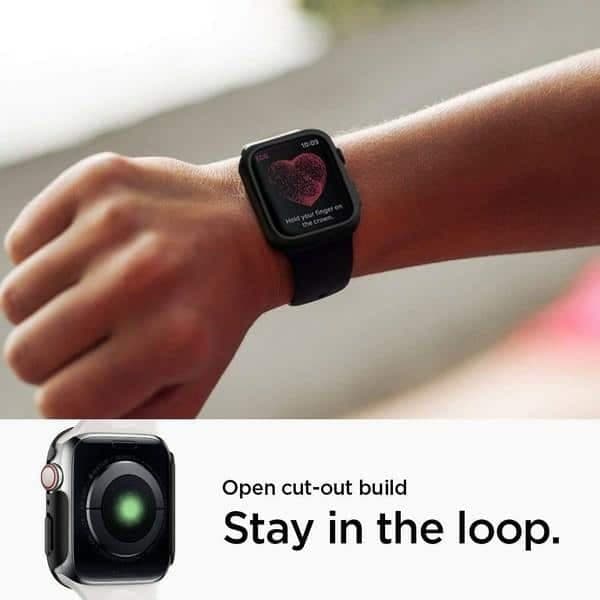 Spigen Thin Fit Apple Watch 4/5/6/7/SE 44/45mm μαύρο 8