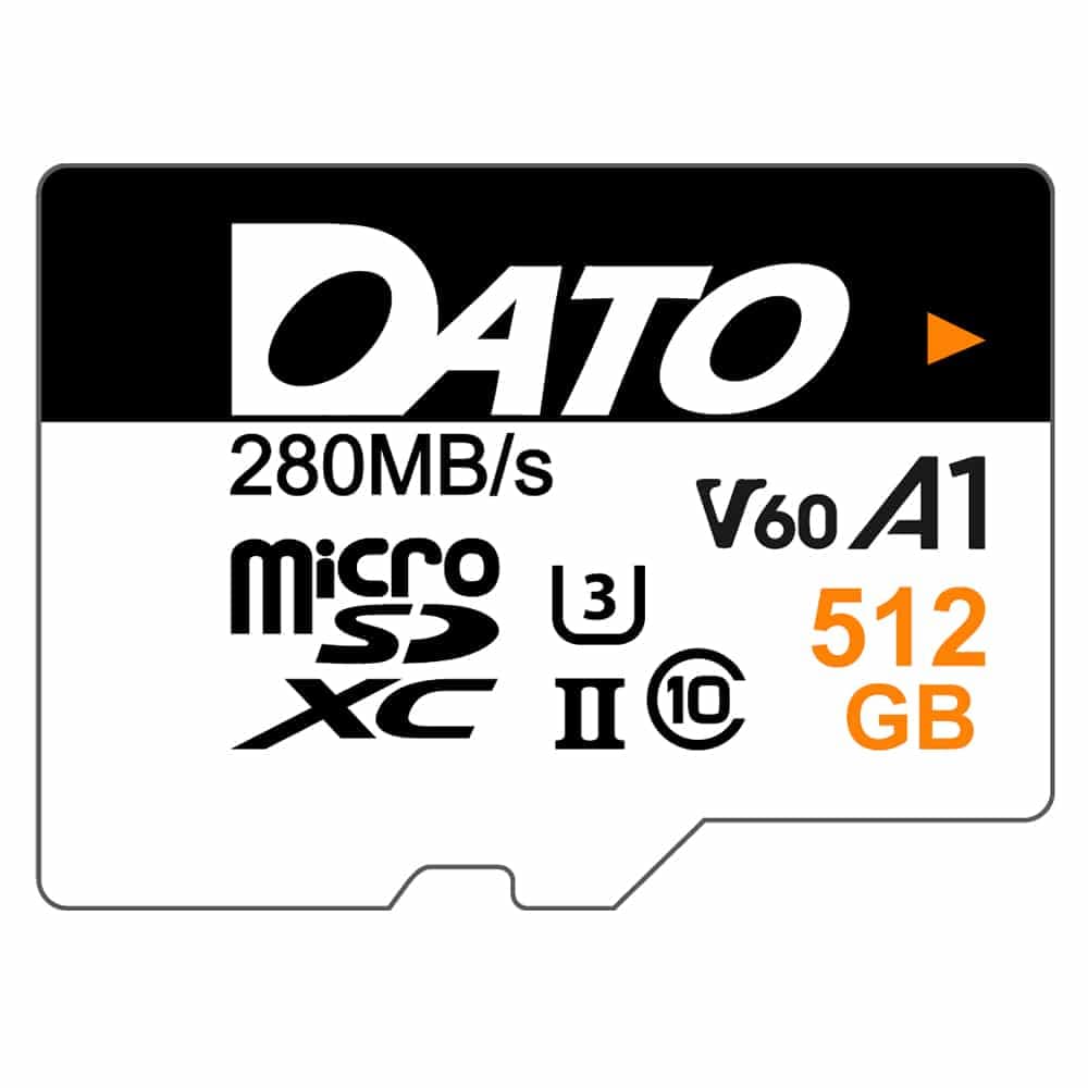 Dato - Κάρτα μνήμης Lightening (DTTF512GU3A1V60U2A) - Micro SDXC UHS-II, 512GB, U3, A1, V60, Ανάγνωση 280MB/s - Λευκό