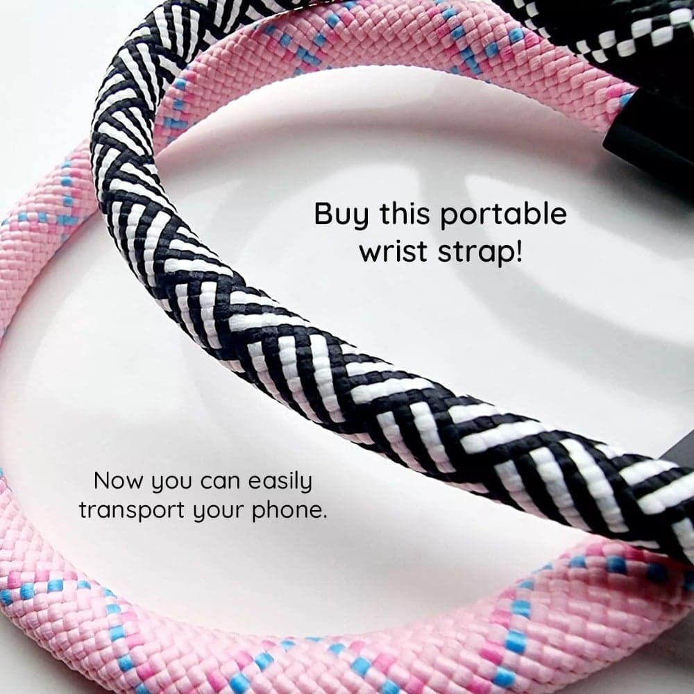 Techsuit - Rope Wrist Strap (RWS2-07) - for Phones, with Keychain Cord, Nylon Braided, Durable, Universal - Navy Night 4