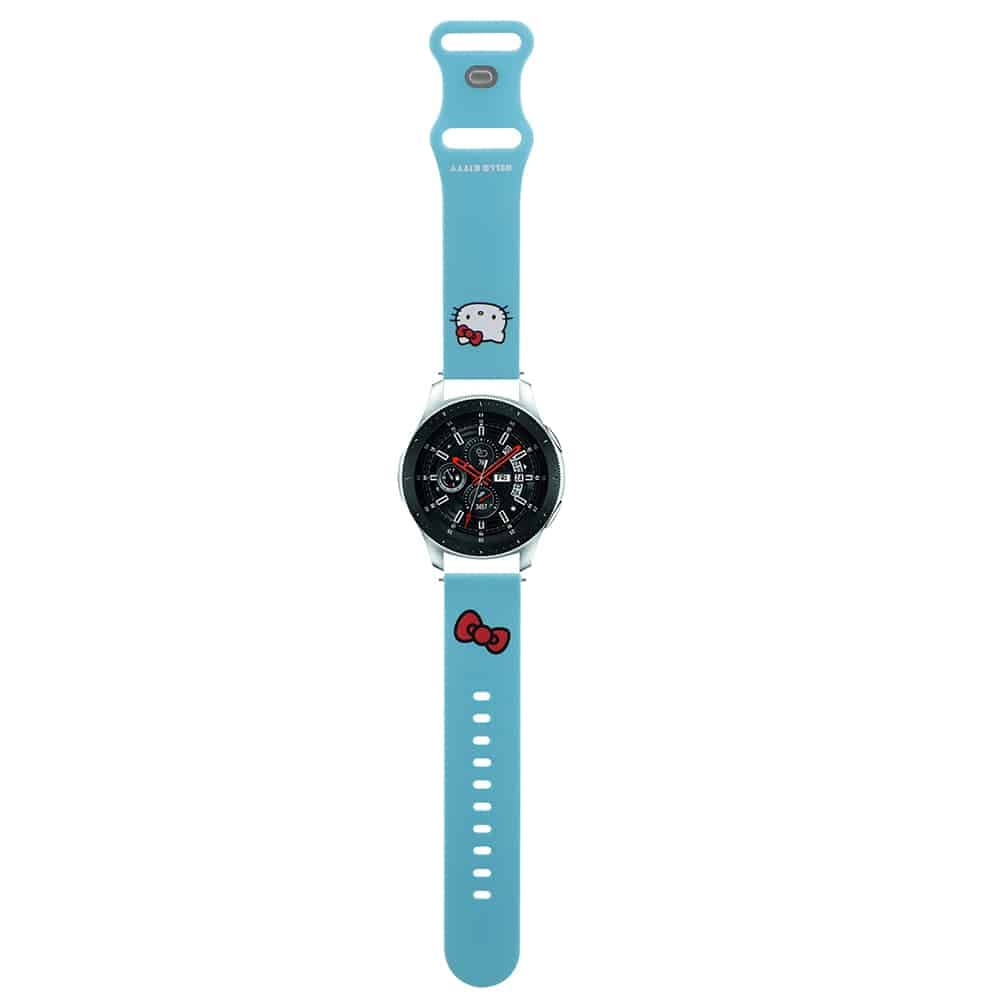 Hello Kitty - Λουράκι σιλικόνης κεφαλής Kitty (HKUWLSCHBLB) - Samsung Watch (46mm)/Watch 3, Huawei Watch GT 2/GT 3 (46mm) - Μπλε