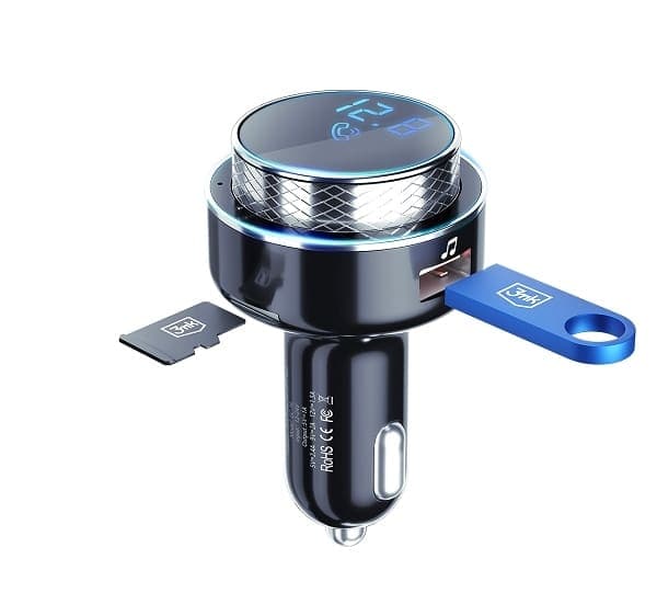 3MK HyperCar φορτιστής Transmiter FM + φορτιστής αυτοκινήτου - 2xUSB-A + 1 αναγνώστης καρτών TF + Bluetooth 2