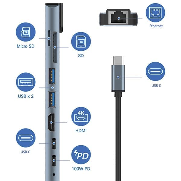 Araree Multi Hub 8w1 AM81 μαύρος/black AR60-01379A 6