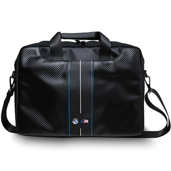 BMW τσάντα BMCB15COMSCAKL 16" μαύρη/black Carbon Blue Stripes