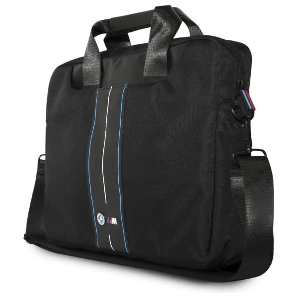 BMW τσάντα BMCB15COMPVSKL 16" μαύρη/black νάιλον μπλε ρίγα 2