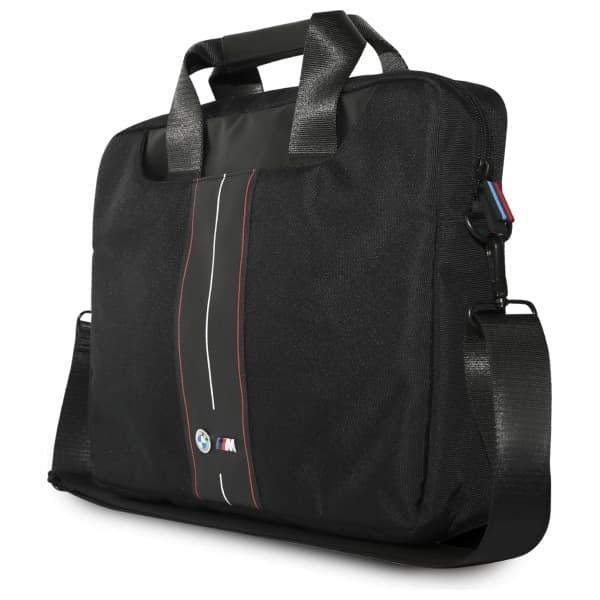 BMW τσάντα BMCB15COMPVSKR 16" μαύρη/black νάιλον κόκκινη ρίγα 2