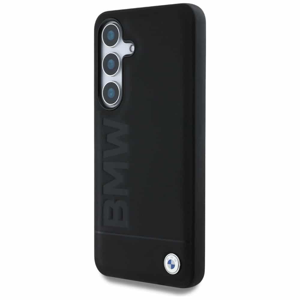 BMW Leather Big Wordmark - θήκη για Samsung Galaxy S25 - Μαύρο 2