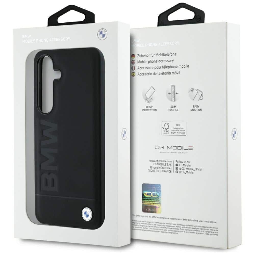 BMW Leather Big Wordmark - θήκη για Samsung Galaxy S25 - Μαύρο 8