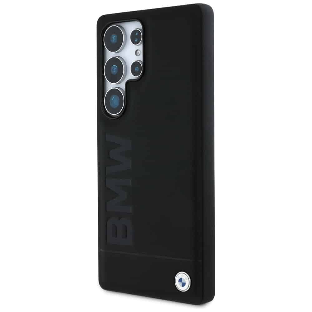 BMW Leather Big Wordmark - θήκη για Samsung Galaxy S25 Ultra - Μαύρο 2