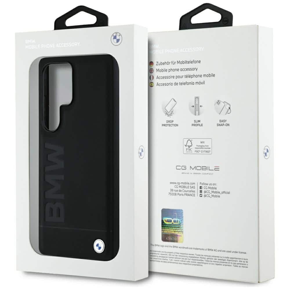 BMW Leather Big Wordmark - θήκη για Samsung Galaxy S25 Ultra - Μαύρο 8
